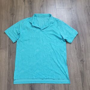 B Draddy Polo Shirt Mens XL Blue Camo Golf Preppy Sport Pima Cotton